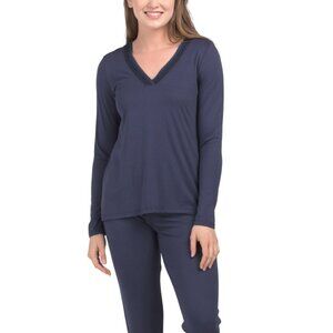 B.UP Indigo 2pc Venice Long Sleeve Pullover Pajama Set